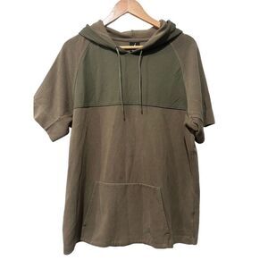 Nike Jordan Jump Man Olive Green Tan Color block Hooded Sweater Shirt Size L